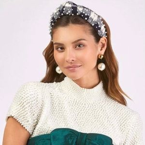 Lele Sadoughi Ivory Buffalo Pearl Headband-NWT